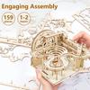 3D Wooden Puzzle Diy Building Kits Mechanical Model Marble Run Set With 4 Balls Creative Stem Toys For Adults Kids Birthday Gift