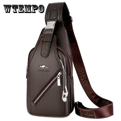 Tide Brand Leder Brusttasche Herrentasche Herren Messenger Bag Mode Umhängetasche Herren Brusttasche Casual Bag