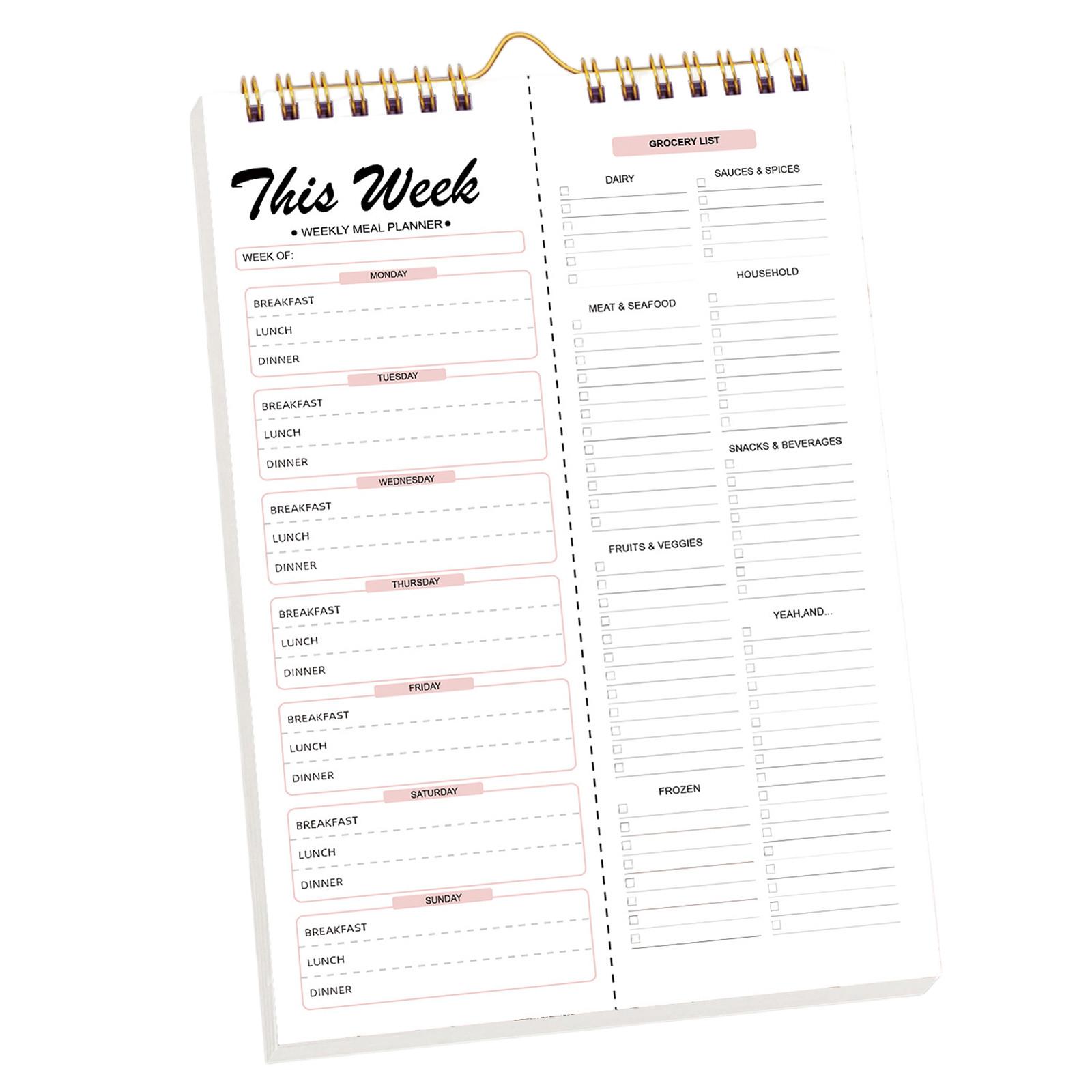 

Self Discipline Recipe Daily And Weekly Planner Menu Organizer Spiral Tear Off Schedule Management Notebook One Size