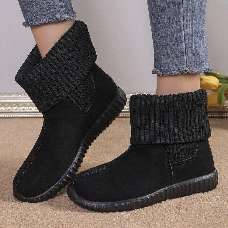 Snow Boots Winter Wool Mouth Piled Thickened Warm Student Flat Boots