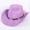 Popular European and American classic suede western cowboy hat men's and women's fashion LO style peach heart cowboy hat