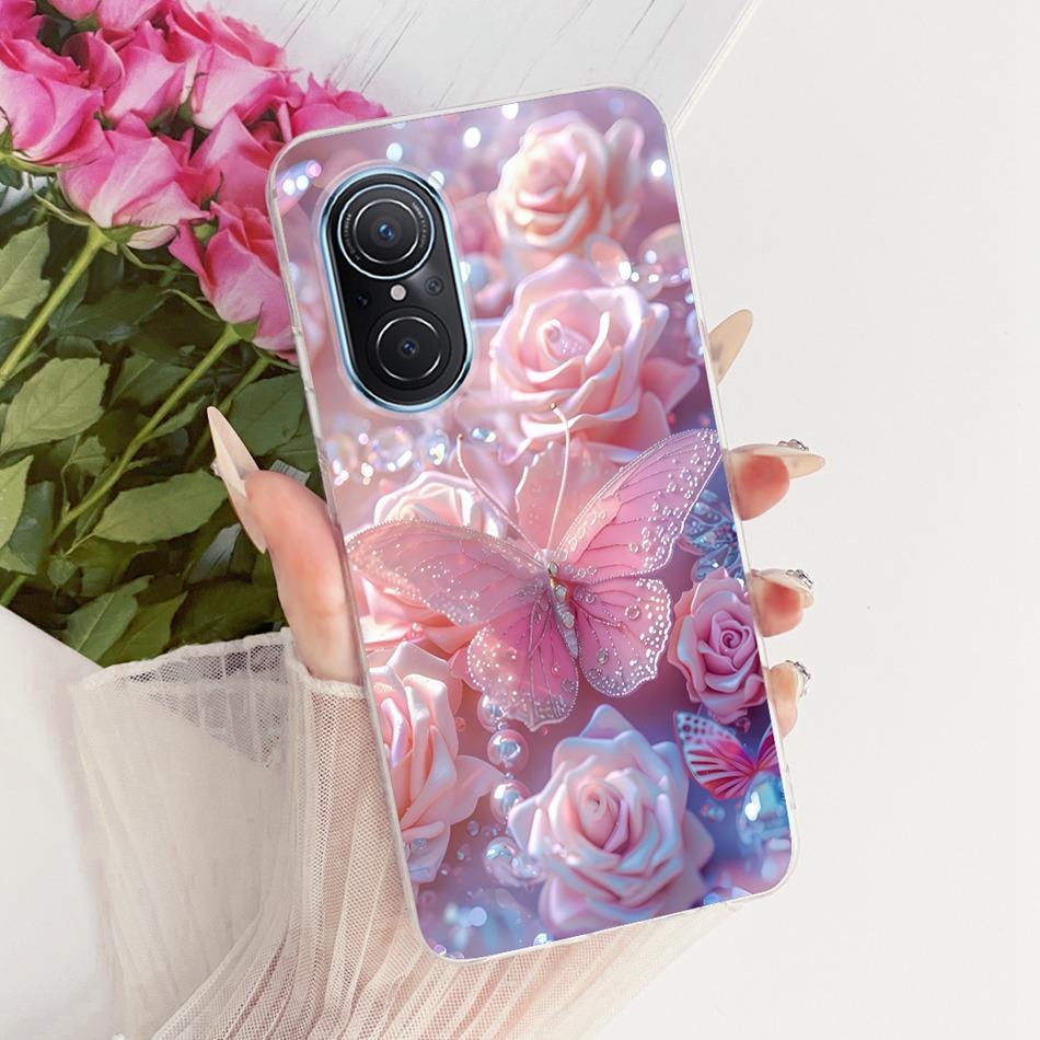 For Huawei Nova 9 SE Nova9 Cute Flower Butterfly Cat Painted Case For Huawei Nova 9 9SE Soft Silicone TPU Phone Cases