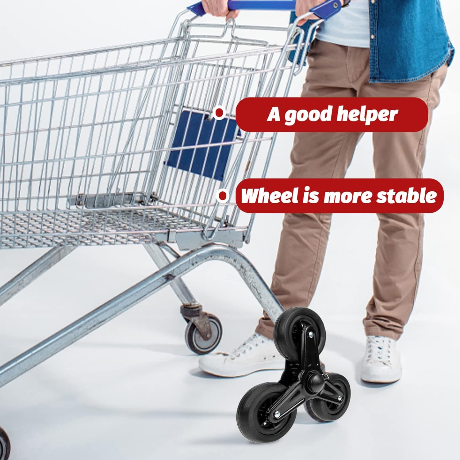 Sosoport 2 шт. Поворотные колеса для тележки Сборка роликов Прочные колеса Замена Треугольные колеса для тележки для покупок