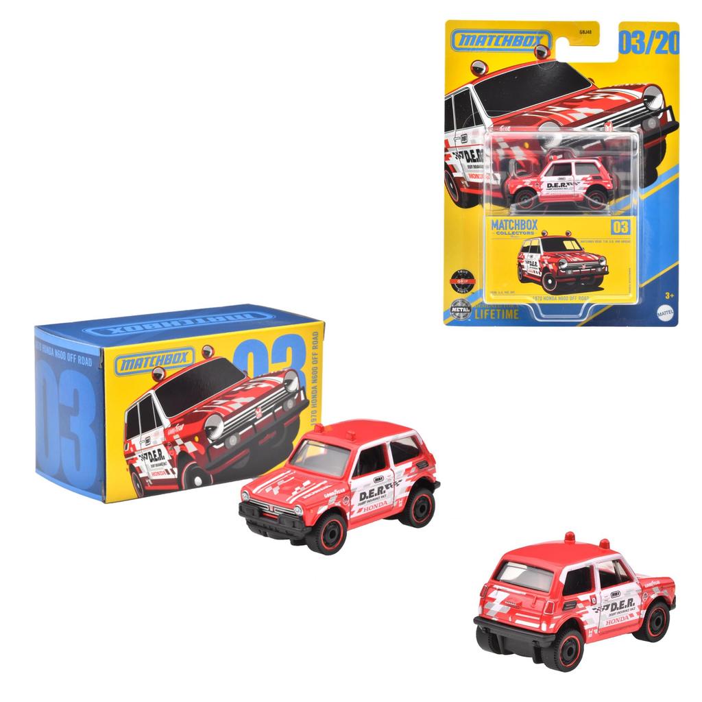 Matchbox Sortiment Fahrzeug Spielzeug Mini-Box mit Spielzeugautos ab 3 Jahren, 8 Stück, Sammlerautos, Box, Up, 987A-GBJ48