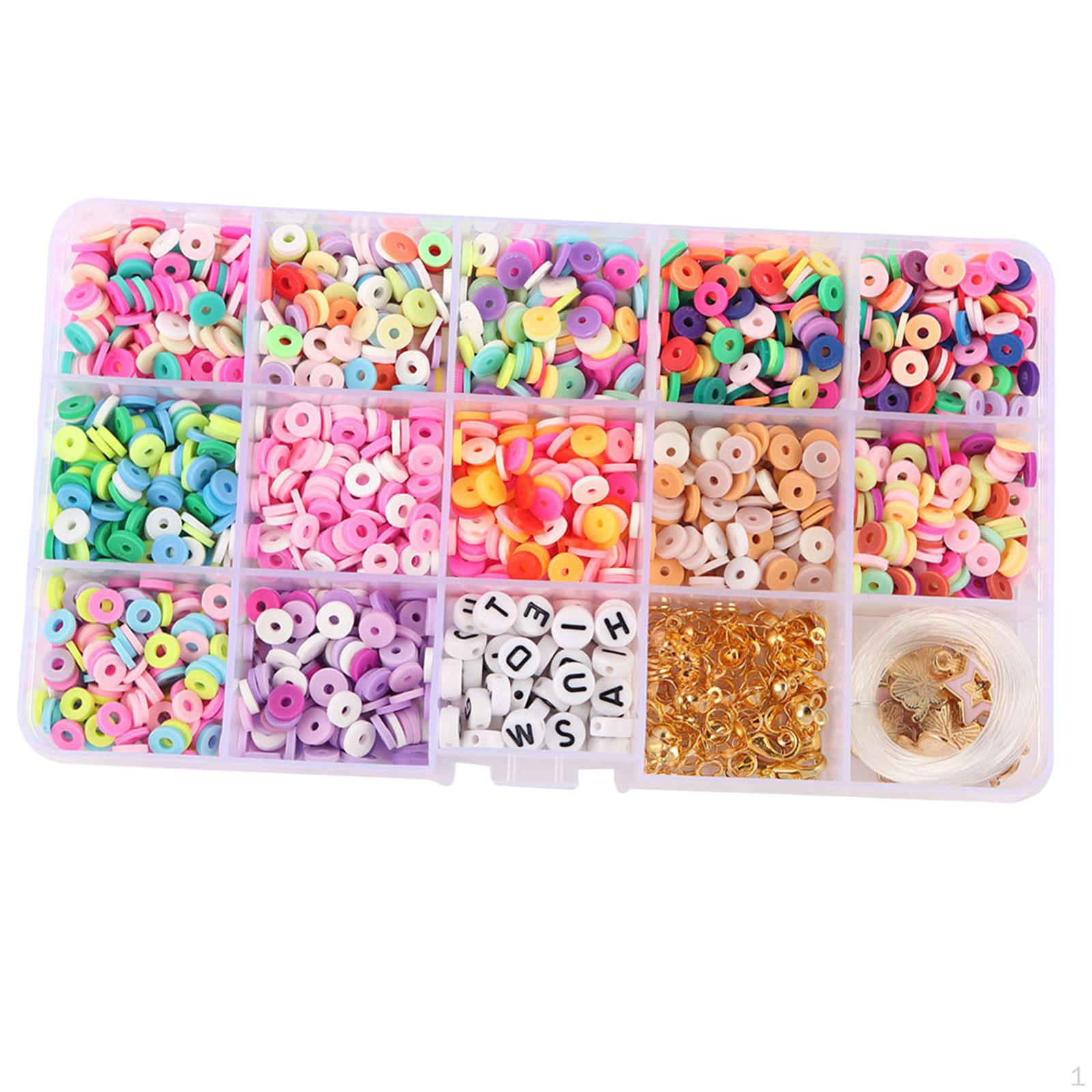 

3000 Colors Flat Polymer Clay Beads Spacer DIY Jewelry Finding 3000Pcs（Golden）