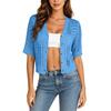 Damen Strick Offene Vorderseite Strand Überwurf - Kurzarm Cropped Cardigan für Sommer Strandurlaube