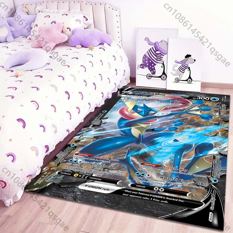 1PC Pokémon Cards Greninja Print Rug Carpet for Living Room Children Bedroom Mat Sofa Doormat Floor Rug Home Decor Anti Slip Mat