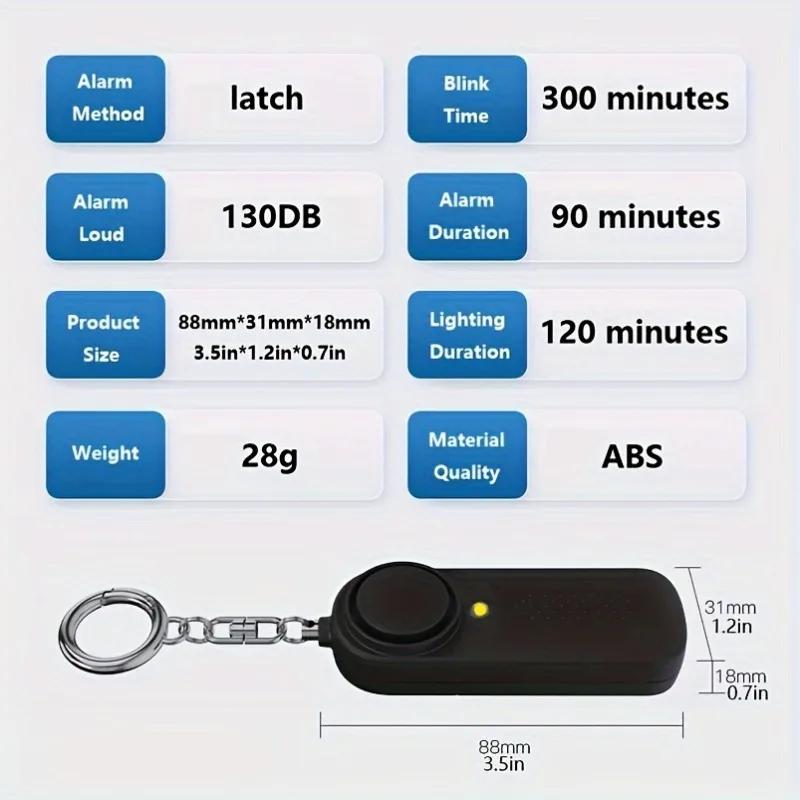 130dB Portable Personal Safety Alarm by EMastiff, Loud Panic Siren, Battery Powered for Outdoor & Daily Security