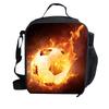Borsa termica per il pranzo stampata con pallacanestro, borsa isolata, borsa bento, borsa a mano, borsa a tracolla per bambini per esterni