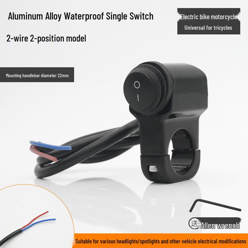 LED Aluminum Alloy Multi-function Motorcycle Handlebar Switch with Double Flash and Spotlight Headlight