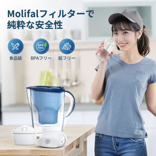 [Set of 6] Molifal Brita Compatible Water Purifier Filters | High-Performance Coconut Activated Carbon & Ion Exchange Resin | Compatible with Brita Ca