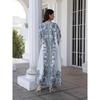 Middle East Indonesia Cross-Border Stand Collar Women Robe Print Diamond Beads New Formal Dress Travel Dress Dresses