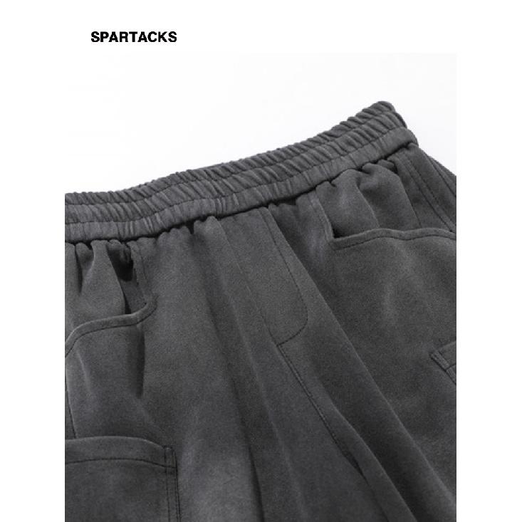 American-Style Deconstructed Washed Sweatpants Men's Autumn and Winter Fashionable Vibe Design Casual Pants Retro Minority Black Wide-Leg Pants