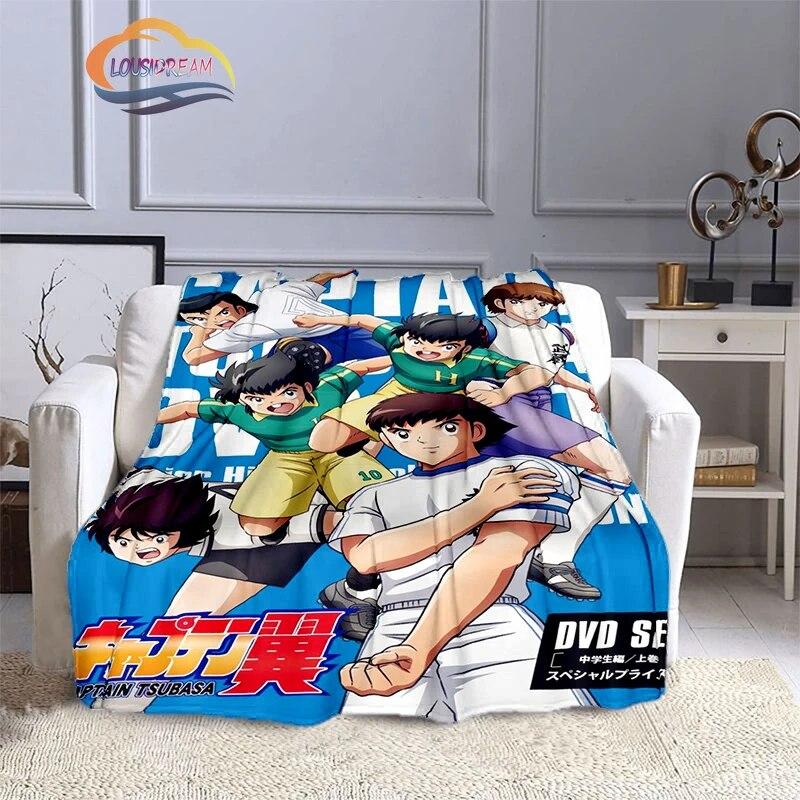 Captain Tsubasa Cartoon Blanket  Football Kicers Series Flannel Wool Air Conditioner  Warm Sofa Cover  Nap