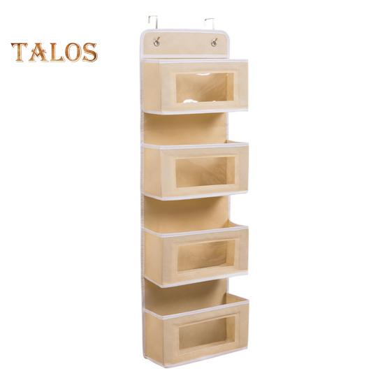 Látkový závěsný skříňový organizér Odolná vícevrstvá úložná taška s průhledným oknem na zavěšení skříně