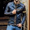 European & American Men's Stand Collar Punk Motorcycle Leather Jacket for Teens and Adults