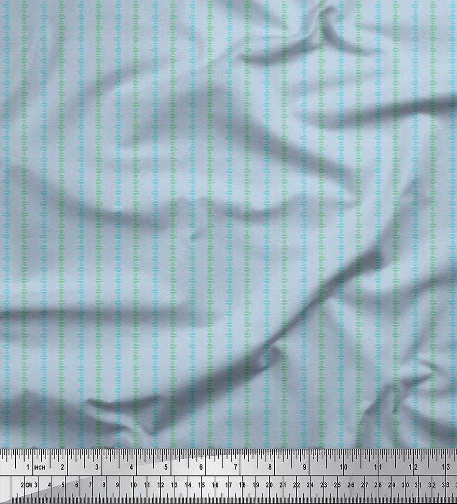 Soimoi Japan Crepe Satin Fabric Triangle Shirting Printed Craft Fabric by the Metre 42 Inch