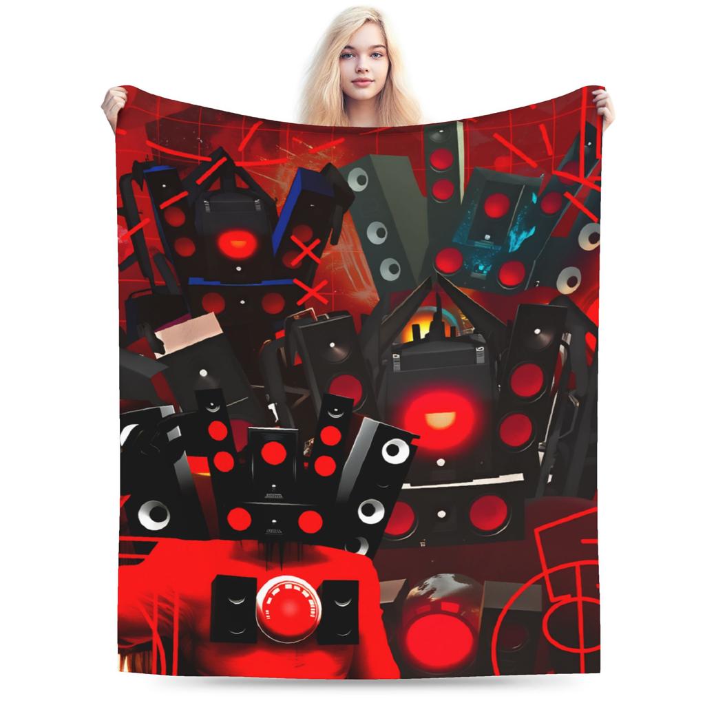 Dark Titan Speakerman Skibidi Toilet Blanket Quality Warm Soft Throw Blanket Winter Boy Girl Home Decor Funny Bedspread