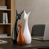 Home Decoration Lucky Deer Family Set | Piano Finish Ceramic Figures - (Set of 3, Black, White & Brown - Deer Family)