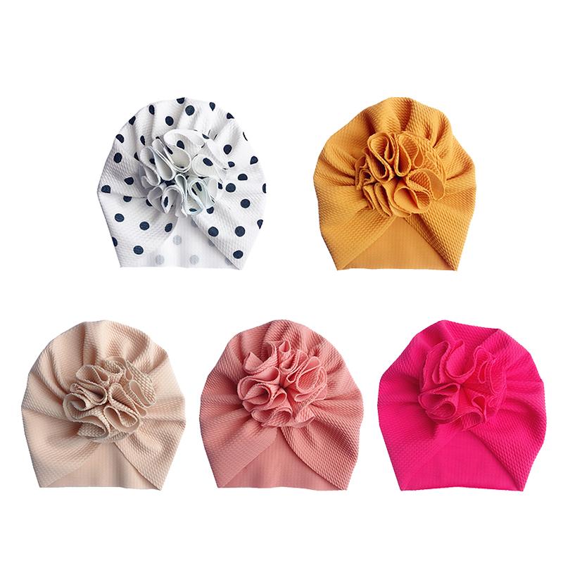 Cute Flower Baby Turban Hat Soft Baby Girl Headwrap Beanie Hat For Newborn Infant Toddler Headwear Headband