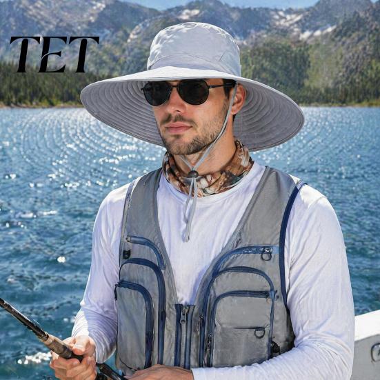 UV Protection Hiking Hat Sun for Men And Women, Breathable Wide Brim Fishing Korean Style Casual Cap Hat, Camping Outdoor Work Gardening