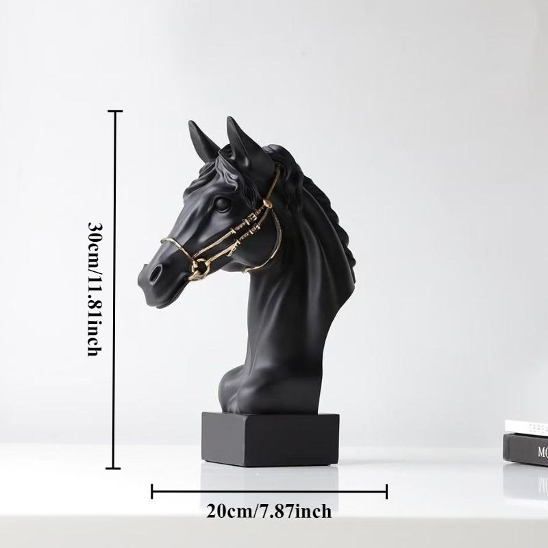Galoppierender Pferdekopf Harzskulptur Statue Modern Abstrakt Heimdeko Büro Schreibtisch Kunststück Elegantes Geschenk für Reitsportliebhaber
