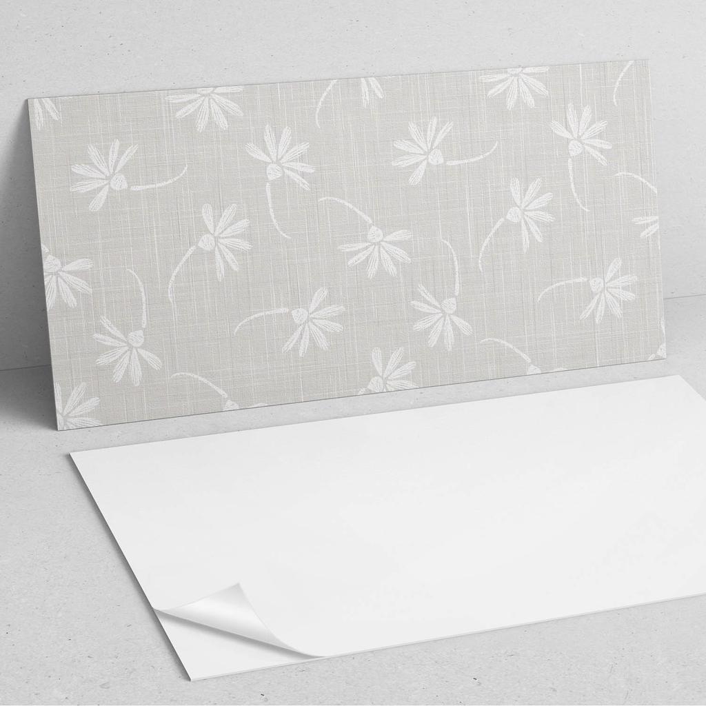 Paczka Kafelków Winylowych Prosty Montaż Kwiatowy Wzór Na Tle 10X40X20 Cm