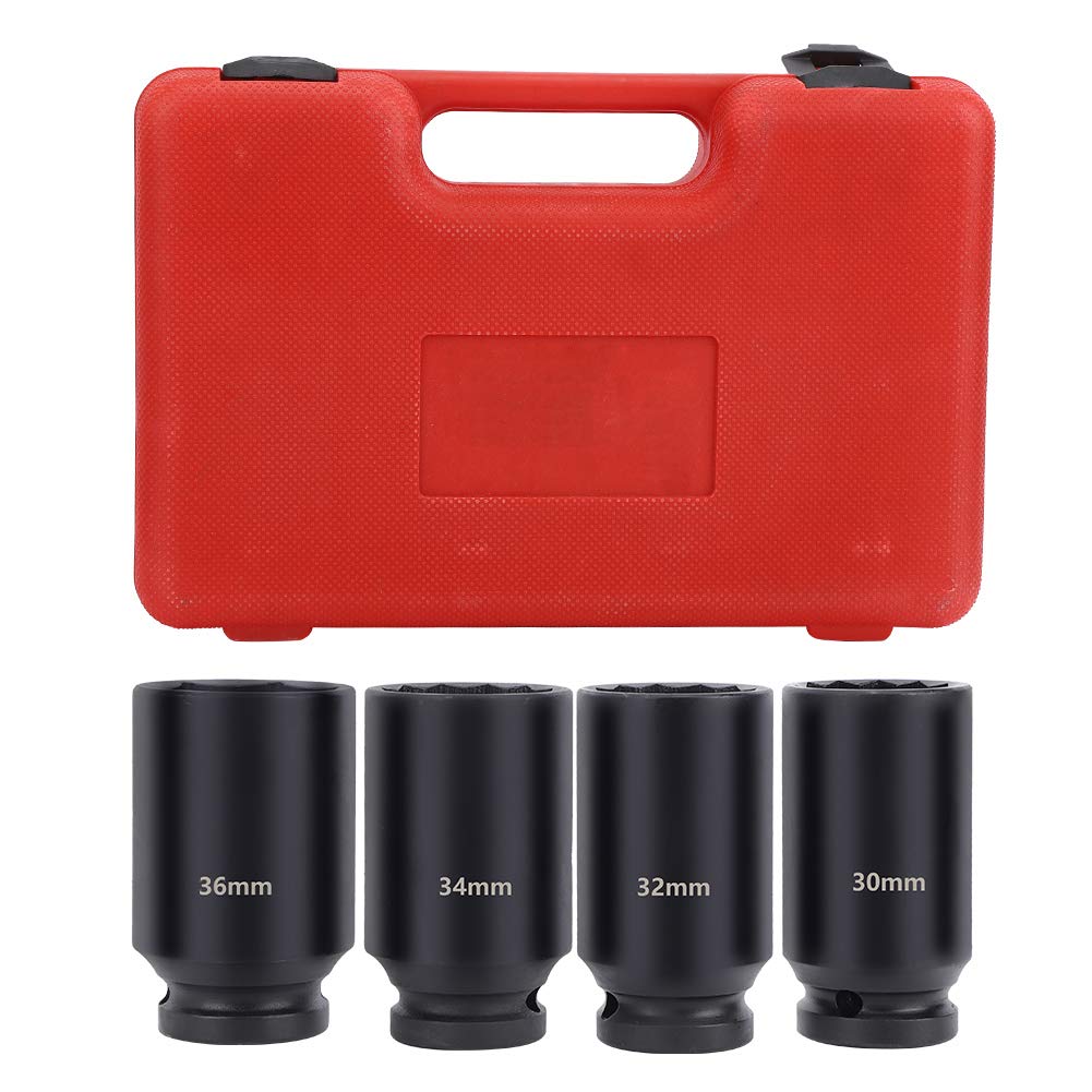 

Double Hex Drive Impact 79mm 4 Chrome Molybdenum Double Hex Drive 1/2-Inch Sockets, / 3.1in, 30mm/32mm/34mm/36mm, Pieces, High-Hardness Steel,