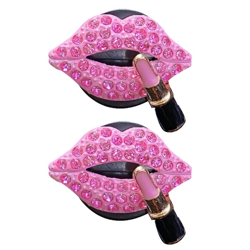 2/1Pcs Car Perfume Clip Air Outlet Aromatherapy Clip Red Lips Rhinestone Perfume Air Freshener Clips Auto Interior Accessories