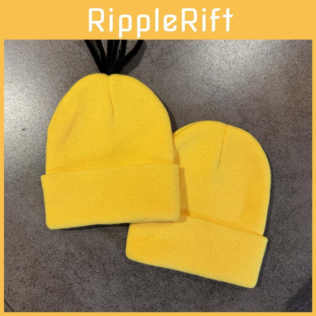 Cartoon Minions Warm Knit Hat With Acrylic Fabric For Street And Cosplay Events