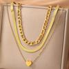 Exaggerated Heart Pendant Multi-Layer Necklace - Light Luxury, Unique Style