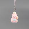 Cute Flocked 3D Resin Bear Keychain Sweet Creative Student Phone Chain Pendant Bag Accessory Phone Strap Gift