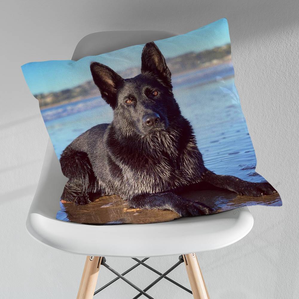 German Shepherd Dogs Various Sizes Square Pillow Case For Car Home Bedchamber Decor Birthday Gift