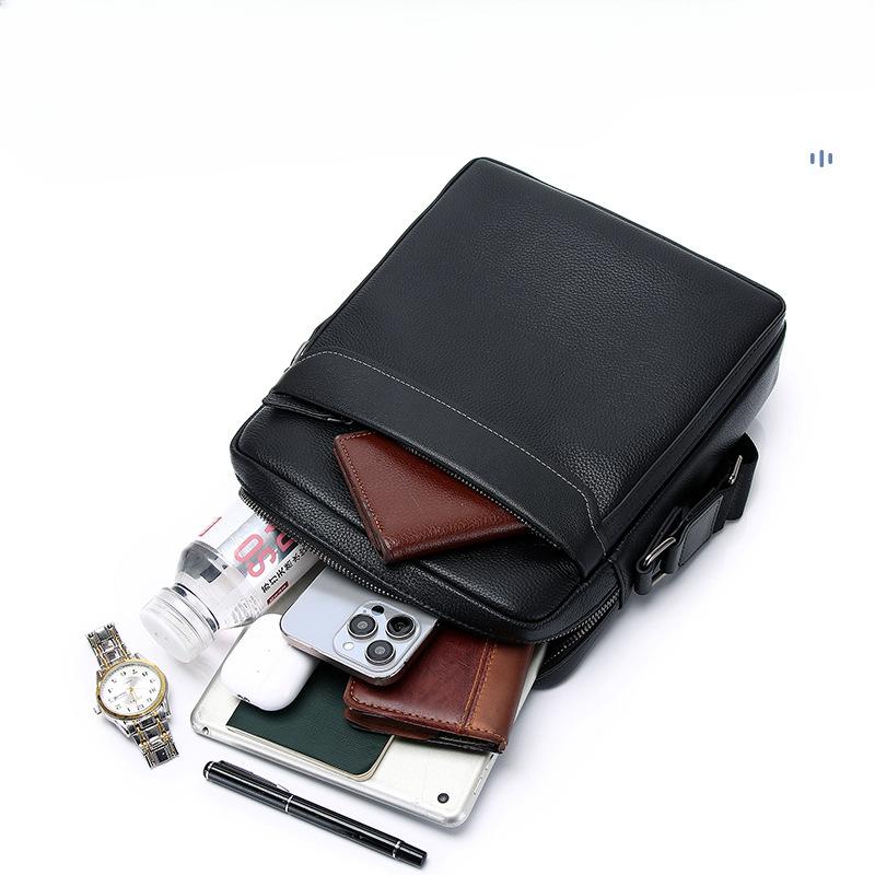 Genuine Leather A High-end Men's Single-shoulder Bag Is A Trendy Spring Crossbody Bag