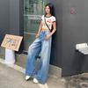 Women's Spring Straight-leg Pants Women's Spring High Waist Loose Hips To Make Them Look Slim Wide-leg Jeans Women's Spring