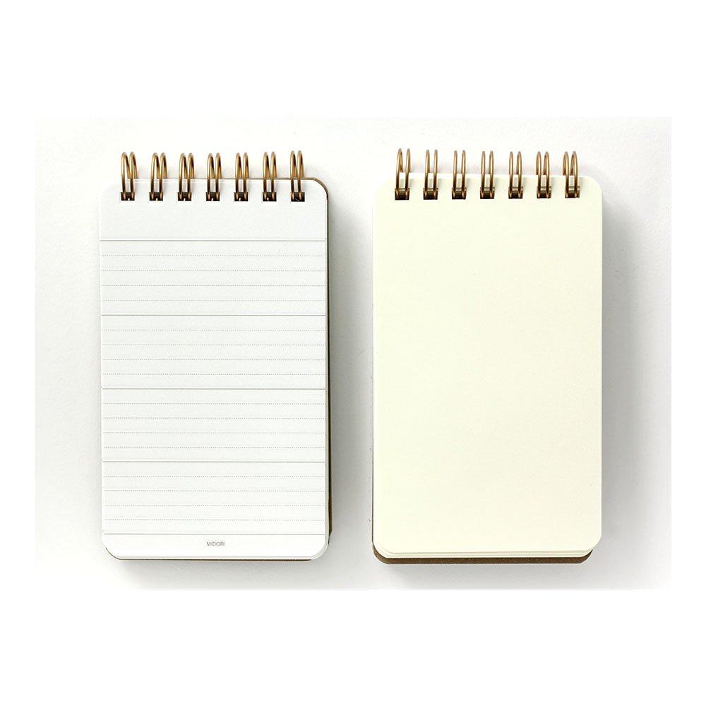 Midori Memo Pad WM Ring Memo Grain Black 11796006 - Stylish Pocket Notebook