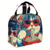 1pc Cute Cat Eating Spaghetti Thermal Bag - Insulated Lunch Tote with Non-Food Contact Protection, Keeps Food Warm/Cold - Portab