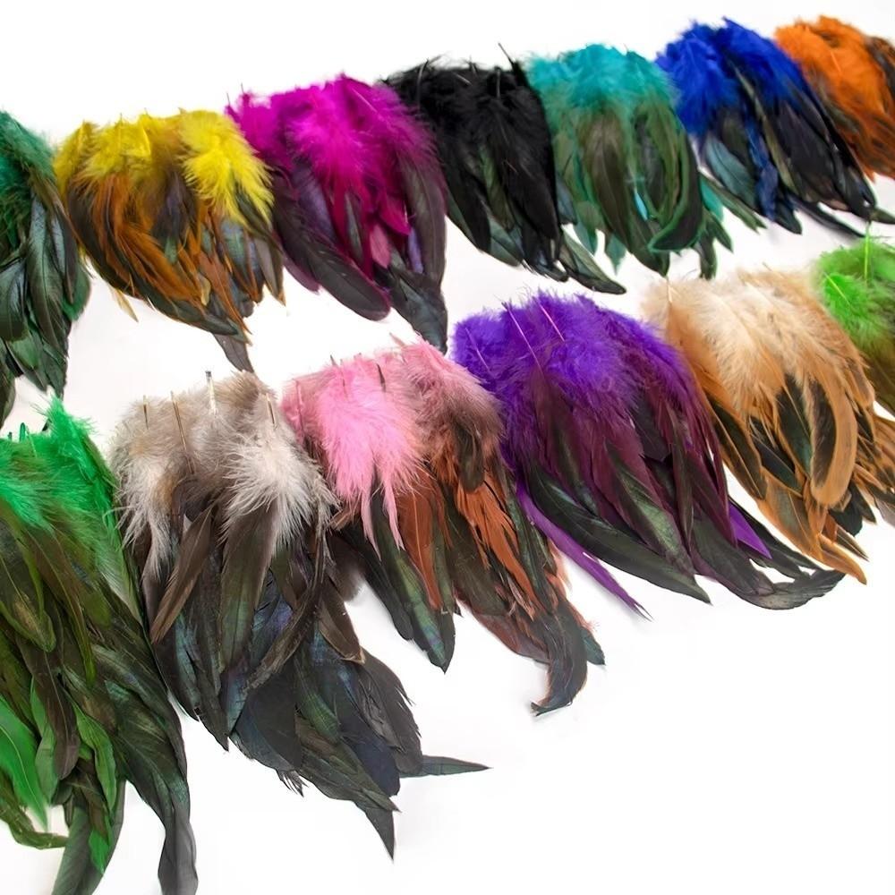 Colorful Rooster Feather Soft Fluffy Plumes Handmade Cock Feather  For Costume Decoration