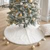 Decorative Tree Stand Cover for Xmas Party 24/30/36 Inch White Faux Fur Christmas Skirt, Soft Fluffy Plush Skirt Home Decoration Base Merry Christmas,