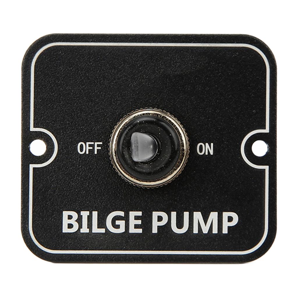 12V 24V Bilge Pump Control Switch with LED Indicator Light Sensitive Black Safe Manual Aluminum Panel
