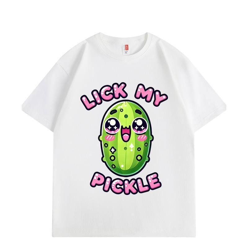 

Lick My Pickle Funny Meme T-shirt Streetwear Harajuku Y2k Short Sleeve T-shirts Men s Women s Casual Oversized T Shirts S