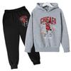 Outerwear Set Fashionable Casual Hooded Sweatshirt Letter Character Print Warm Comfortable Children's Sets