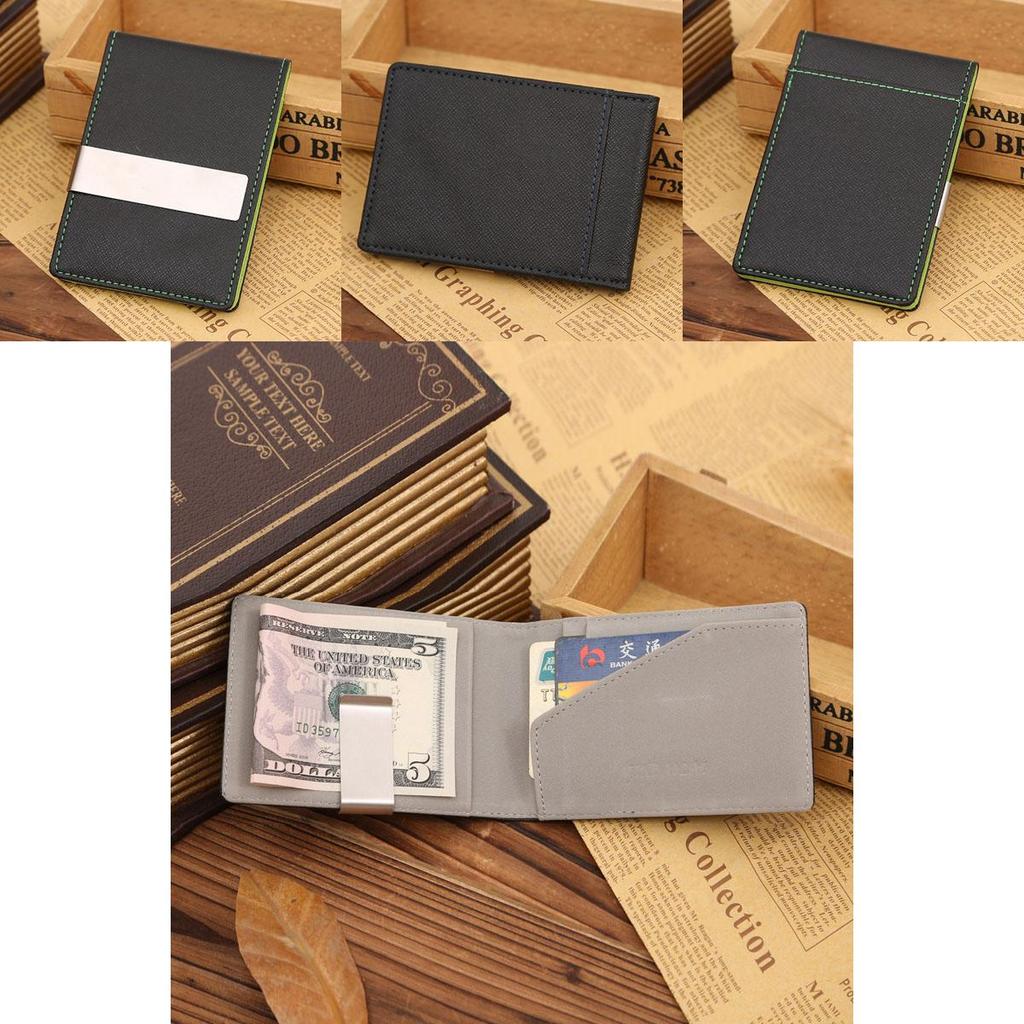 Men's Sophisticated Black Genuine Leather Wallet With Silver Money Clip And Card Holder