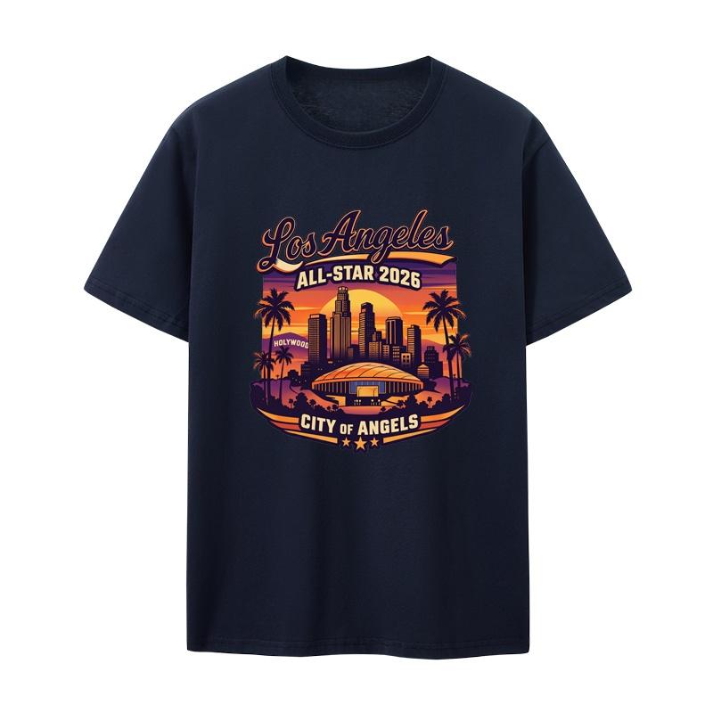 Memorial Los Angeles Game Short Sleeve TShirt Pure Cotton Comfortable Breathable Youthful Style for Unisex New Summer Wear