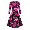 Women's Fashion Casual Valentine's Day Printed Long Sleeve V-Neck Sexy Dresses