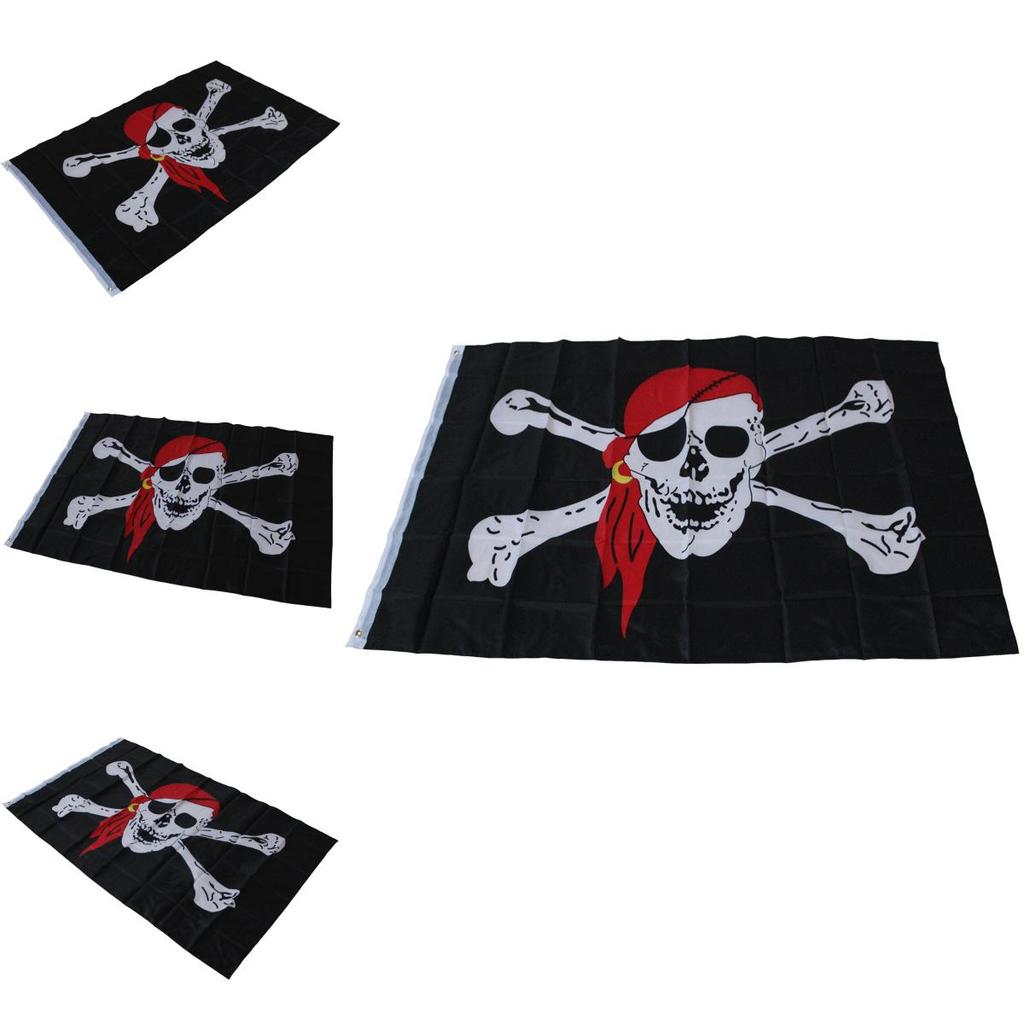 Jolly Roger Piratenvlag Banner Polyester Materiaal Halloween Decoratie Voor Piratenliefhebbers