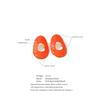 Eetit Stainless Steel Enamel Oval Hollow Stud Earrings Rust Proof Metal Fashion Jewelry Orange White Color