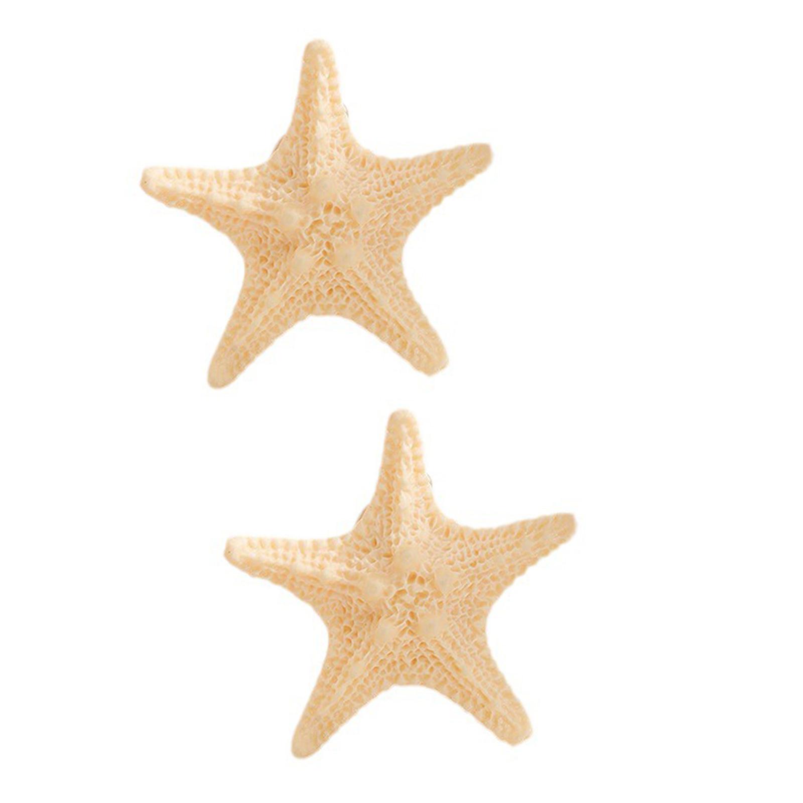 

1 пара заколок для волос в форме морской звезды, аксессуары для волос на морскую тематику для женщин, девушек, смоляные заколки с металлической застежкой 2