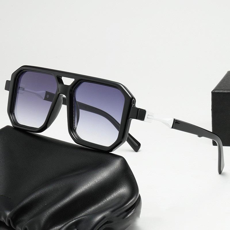 

New Double Bridges Square Sunglasses Women Fashion Gradient Shades UV400 Retro Polygon Men Sun Glasses серый