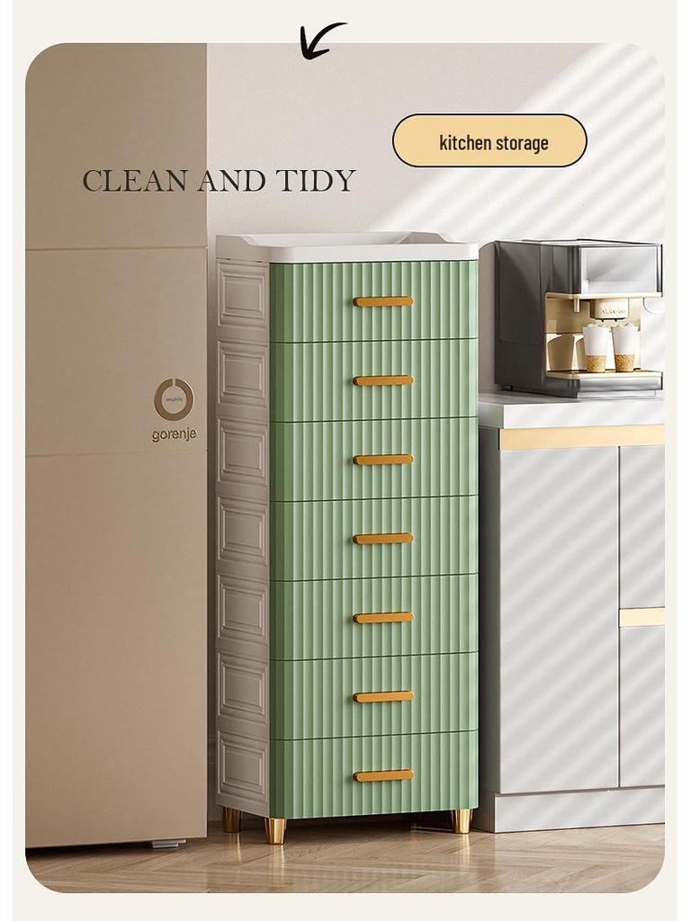 Multi-Layer Plastic Storage Cabinet for Living Room and Bedroom